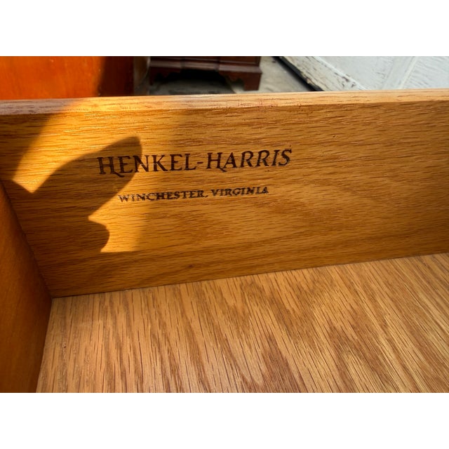 Wood Late 20th Century Henkel Harris Chippendale Style Wild Black Cherry 4 Drawer Nightstand For Sale - Image 7 of 17