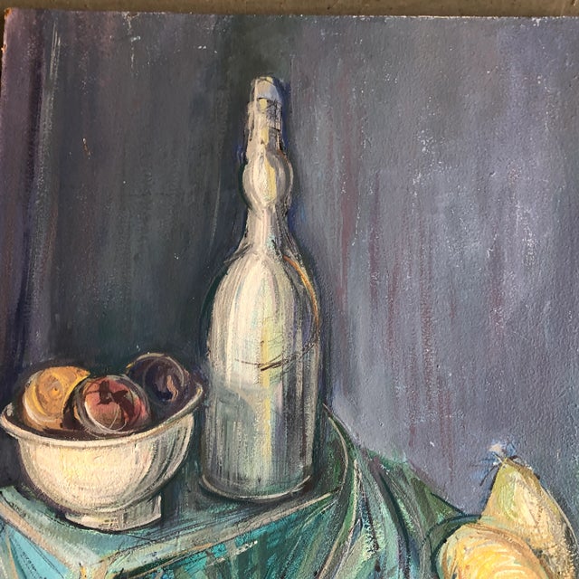 Original Vintage Abstract Expressionist Still Life Painting Signed 1970’s For Sale - Image 4 of 6