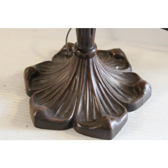 Wonderful Art Nouveau Tiffany-Style Lead Shade Lamp For Sale In New York - Image 6 of 16