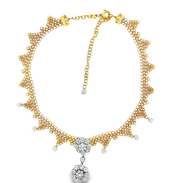 Modern Vintage Pasquale Bruni 18k Gold Diamond Fringe Necklace, Italy For Sale - Image 3 of 14