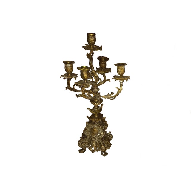 Mid 19th Century French Bronze Antique Candelabra - a Pair For Sale - Image 5 of 9