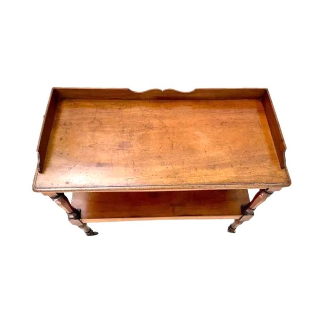 Late 19th Century English Two-Tiered Walnut Serving Trolley For Sale - Image 5 of 14