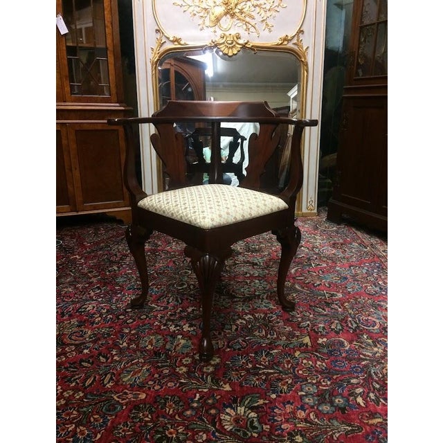 Statesville Chair Company Vintage Corner Chair, Mahogany Queen Anne Chair For Sale - Image 4 of 8