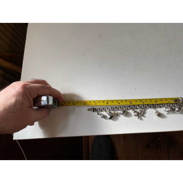 Mid-Century Danish Silver Charm Bracelet with 10 Charms, 1950s For Sale - Image 6 of 9