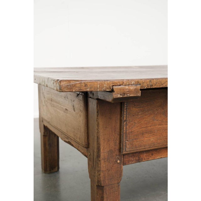 Antique Southern European Fruitwood Coffee Table with Drawer For Sale - Image 11 of 13