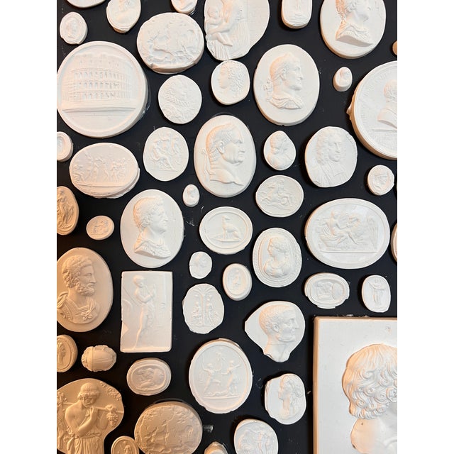 Large Pair of Grand Tour Revival Classical Intaglio and Cameo Casts & Wood Panels For Sale - Image 11 of 15