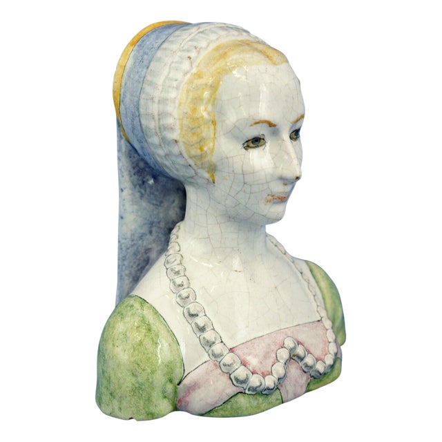 Majolica Terracotta Bust by Gian Battista (Nanni) Valentini for Arcore Ceramic, 1960s For Sale