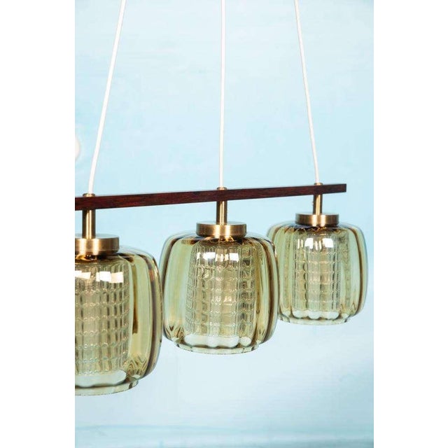 Metal Vintage Amber Glass Hanging Lamp by Carl Fagerlund For Sale - Image 7 of 18