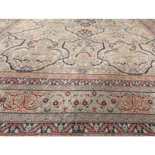 Textile Authentic 19th Century Persian Kirman Carpet For Sale - Image 7 of 10