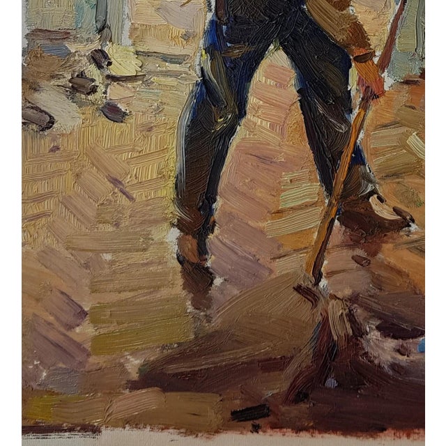 1950s Soviet Children Oil Painting, Ukrainian Artist, 1957 35.5-31 For Sale - Image 5 of 6
