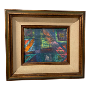 Original Mixed Media Artwork “Bright Sails”, Oil Pastels and Acrylic Paint on Fine Art Paper, Framed, Signed.