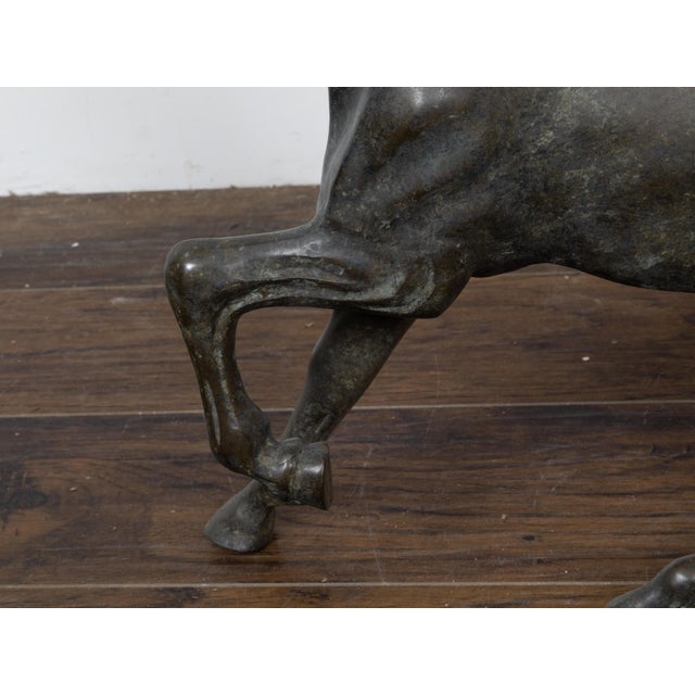 Small Vintage Bronze Horse Sculpture with Dark Patina For Sale - Image 11 of 11