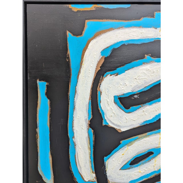 Paul Reeves "Codex" Contemporary Black, Blue & White Expressionist Abstract Gesture Painting, 2025 For Sale - Image 4 of 10