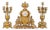 French Napoleon III Gilt Bronze Clock Garniture with Japy Frères Movement, France, Set of 3 For Sale