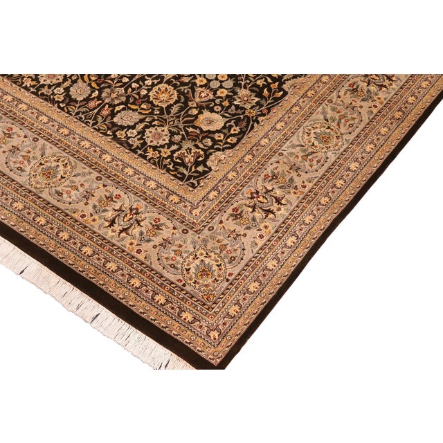 Shabby Chic Heritage Tabriz Pak-Persian Charcoal/Taupe Wool Rug - 10'0'' X 14'3'' For Sale - Image 3 of 8