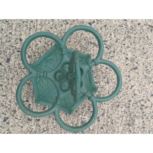Metal Green Cast Iron Umbrella Stand with Handle, 1920s For Sale - Image 7 of 12