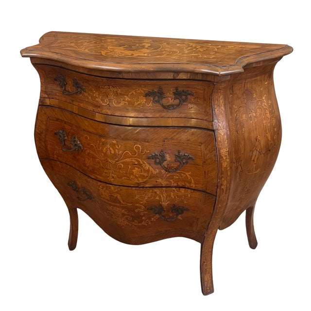 Antique Dutch Bombe Commode in Wood, 1800s For Sale - Image 3 of 7