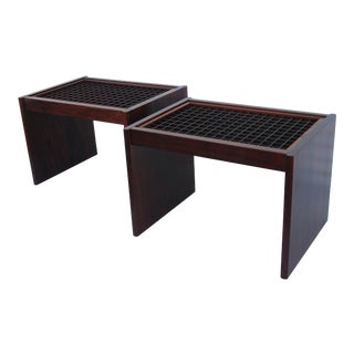1960s Konfort Danish Modern Rosewood End Side Tables - a Pair For Sale