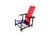 Vintage Red and Blue Chair by Gerrit Thomas Rietveld for Cassina, 1970s For Sale - Image 9 of 18