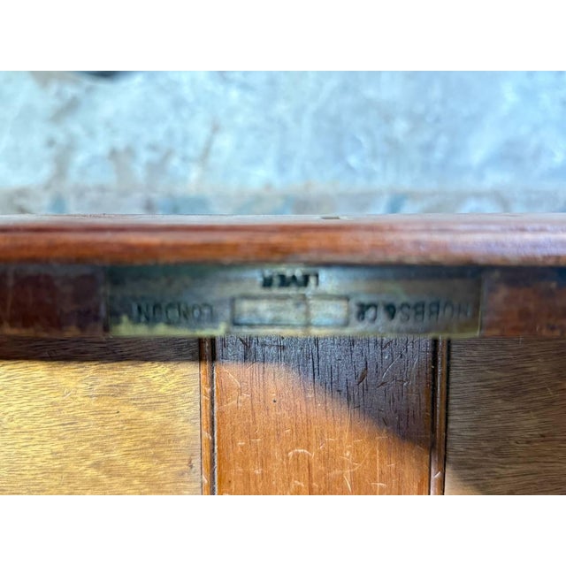 19th Century Large Size Antique English Geogra Style Oak Leather Top Double Pedestal Partner Executive Desk For Sale - Image 4 of 18