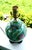 Mid 20th Century Green Asian Lotus Lamp With Jute Lamp Shade For Sale - Image 9 of 10