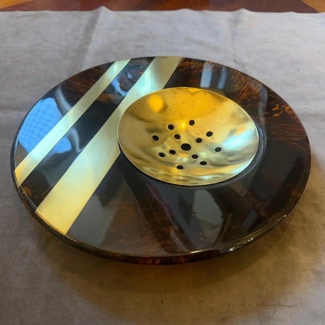 1970s 1970s Dior Home Style Mid-Century Modern Faux Tortoiseshell Lucite Centerpiece For Sale - Image 5 of 14