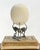 Off-white 1980s Vintage Ceramic Decorative Faux Ostrich Egg on Pewter Stand For Sale - Image 8 of 9