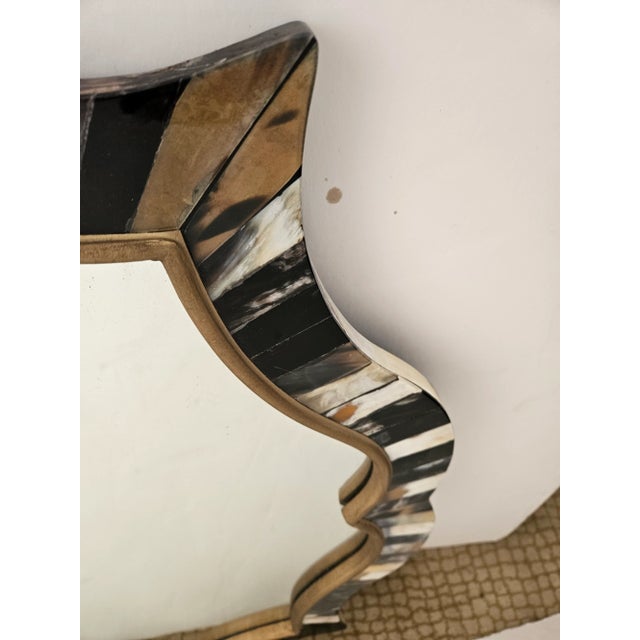 Moroccan Enrique Garcel Style Tesselated Horn Quatrafoil Mirror For Sale - Image 3 of 4