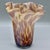 Italian Vintage Tortoiseshell Art Glass Handkerchief Vase — Amber & Cream Ruffled Fazzoletto Vase, Murano Style For Sale - Image 3 of 11