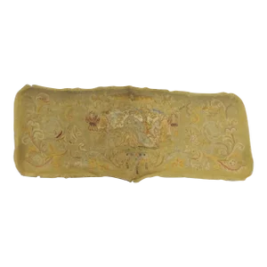 Antique Yellow & Red Aubusson Settee Back Tapestry Cover