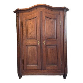 Baroque Hall Cabinet in Oak Wood For Sale