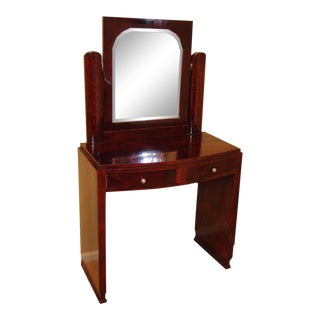 1930's French Rosewood Vanity With Mirror For Sale