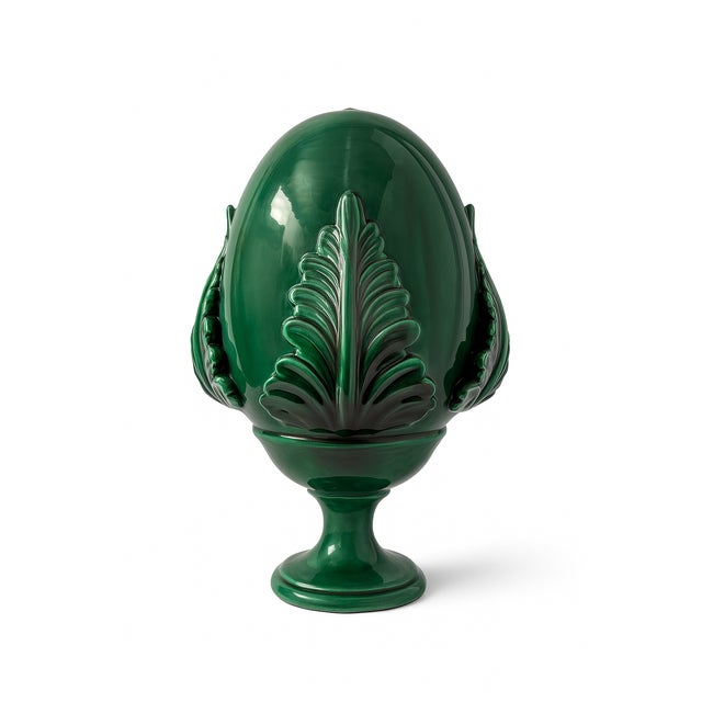 Green Glazed Italian Ceramic Pine Cone For Sale - Image 4 of 4