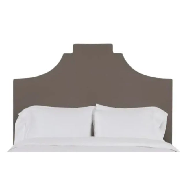 Nadine King Headboard, Mushroom Velvet For Sale