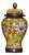 Large Vintage Chinese Yellow Ground Cloisonné Ginger Jar With Lotus Motif & Copper Finial For Sale