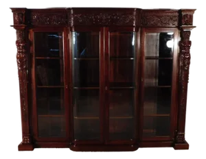 Massive R J Horner Antique Renaissance Revival Baroque Carved Figural Bookcase