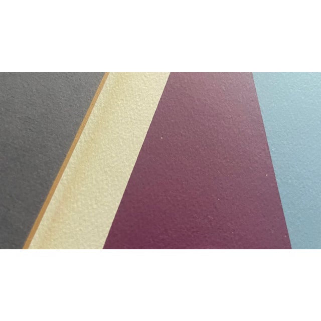 Blue Post Modern "Silhouettes" Silk Screen 1980s Signed For Sale - Image 8 of 10