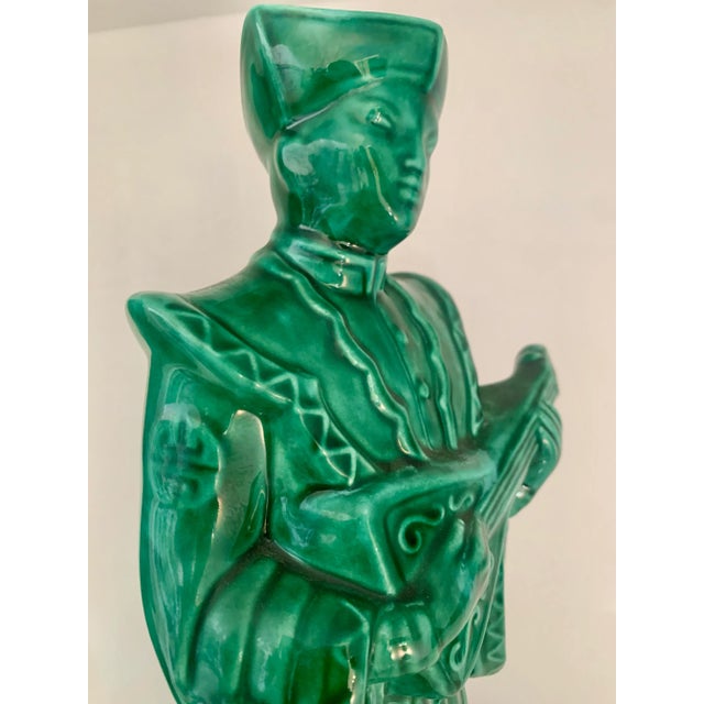 Ceramic Mid-Century Large Ceramic Chinoiserie Figurines - A Pair For Sale - Image 7 of 8