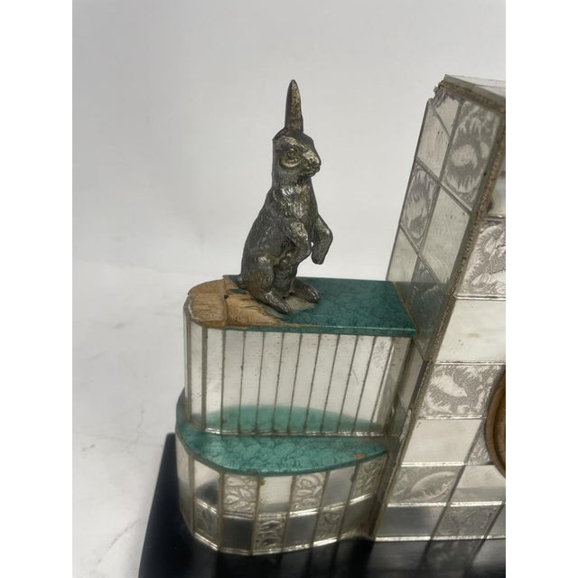 Metal Vintage Liberty Mirror Clock with Rabbits, 1920s For Sale - Image 7 of 12