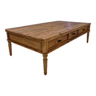 French Country Pine Coffee Table For Sale