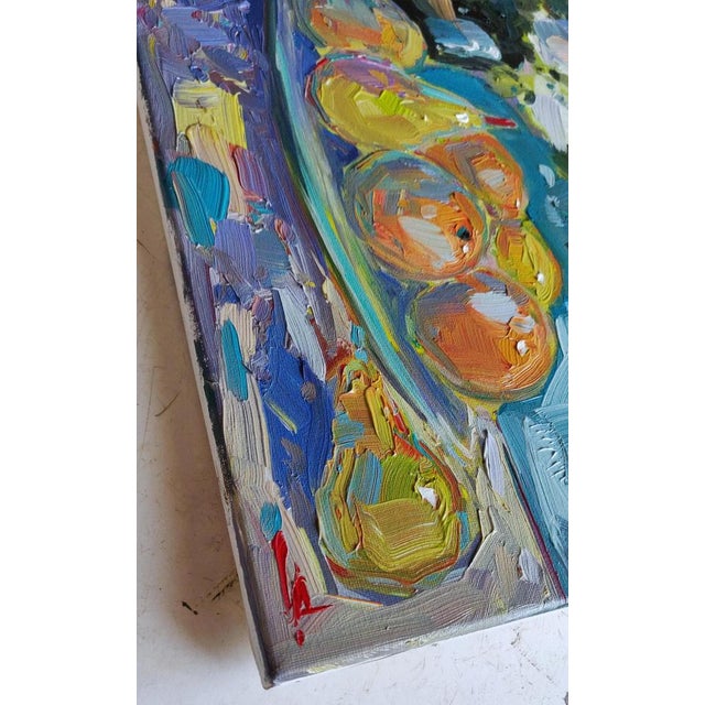 Contemporary Vivek Mandalia, Fruit Bowl, Oil on Canvas For Sale - Image 3 of 4