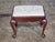 Henkel Harris 1990s Henkel Harris Cherry Footstool Ottoman White Damask Fabric Made in Virginia For Sale - Image 4 of 9