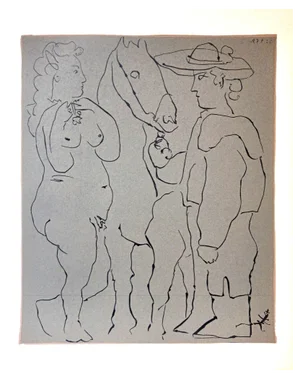 Pablo Picasso, Woman and Horse, Original Linocut, 1962