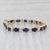 10.94ctw Lab Created Sapphire Diamond Tennis Bracelet 10k Yellow Gold 7" 4.6mm For Sale - Image 4 of 8