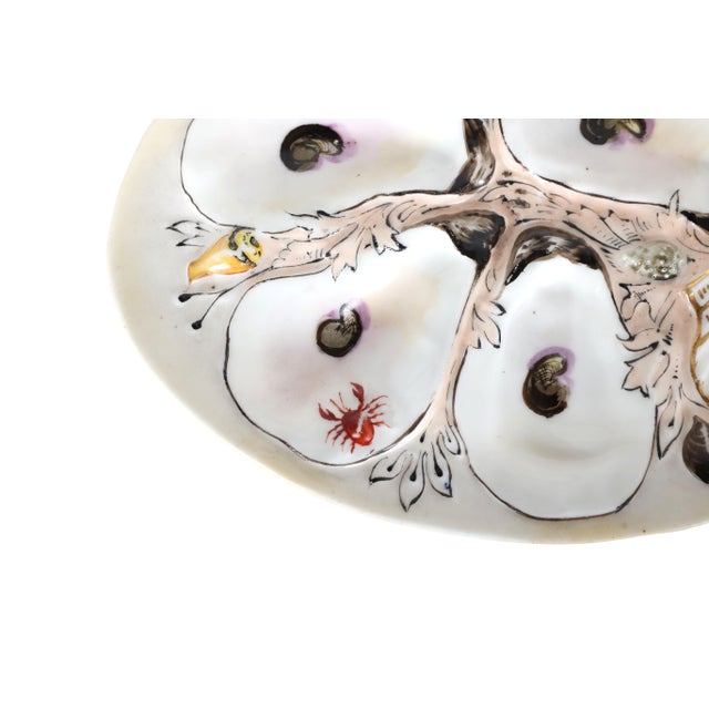 Ceramic Antique Union Porcelain Works Marine Themed Oyster Plate For Sale - Image 7 of 11