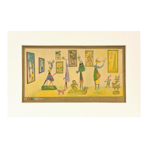 Vintage Signed Guillermo Silva Santamaria Aquatint With Mat Unframed