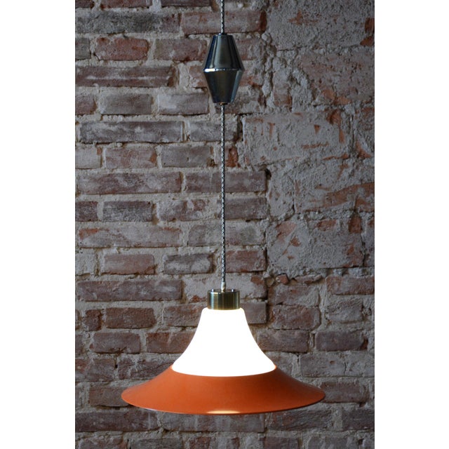 Mid-Century Chandelier in Brass and Lacquered Steel, Czech, 1960s For Sale - Image 17 of 18