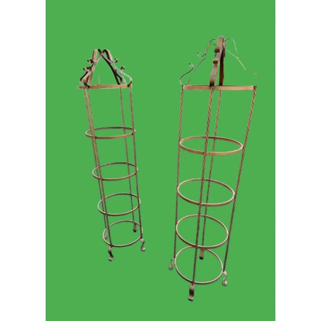 Mid 20th Century Italian 4 - Tier Twisted Wrought Iron Gilt Rope Étagères Display Shelf - A Pair For Sale - Image 9 of 10