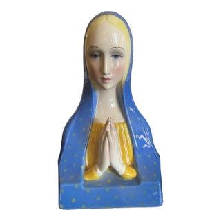 Vintage Ceramic Bust of the Madonna by Lenci of Turin, Italy For Sale