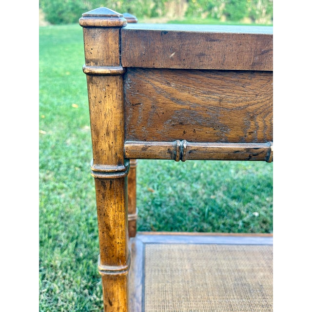 Drexel Heritage Vintage Drexel Heritage Faux Bamboo and Cane Console Table For Sale - Image 4 of 9